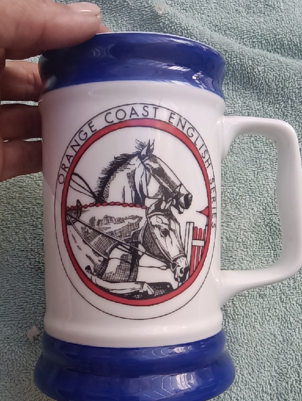 Blue & White Ceramic Beer Stein
